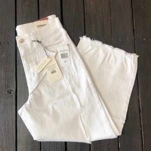 NWT White Distressed Crop Flare